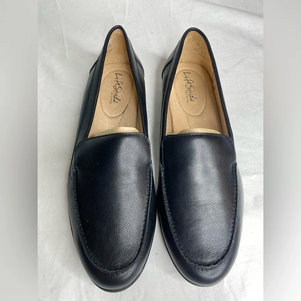 Life Stride Margot Black Burnish Women Loafer New 9.5W